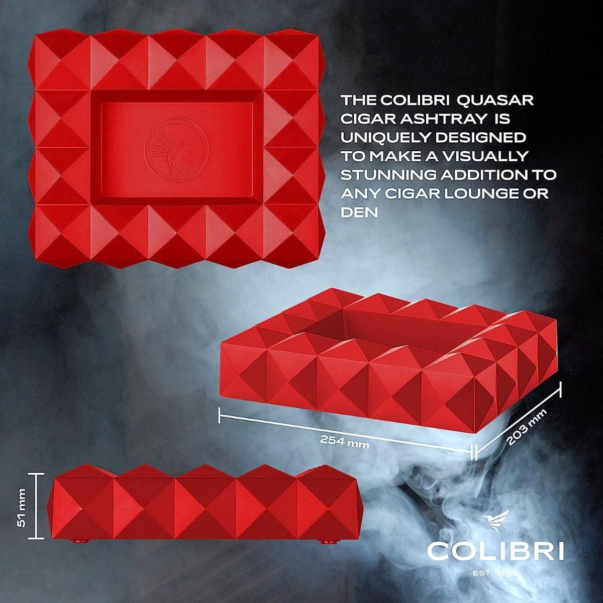 Colibri Ashtray Quasar Matte Red - detail