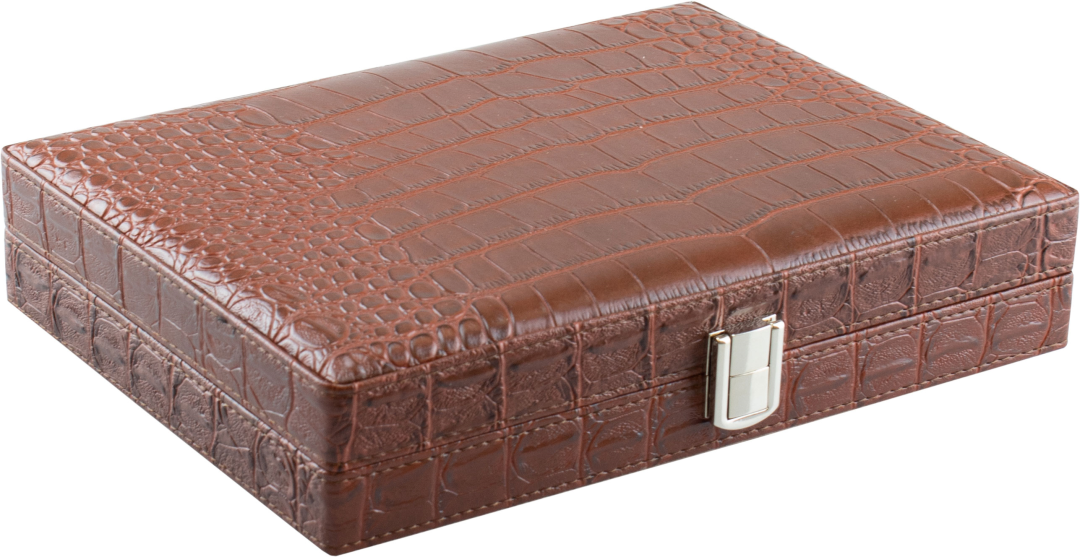 Travel Humidor Croco Silver lock 10 sig. - productfoto vooraanzicht