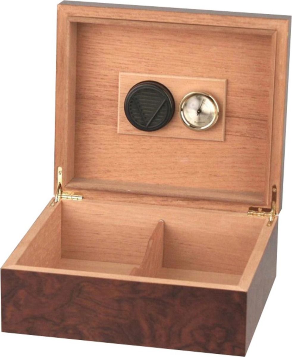 Humidor Tobacco Leaf 50 sigaren - binnenaanzicht met cederhout bekleding