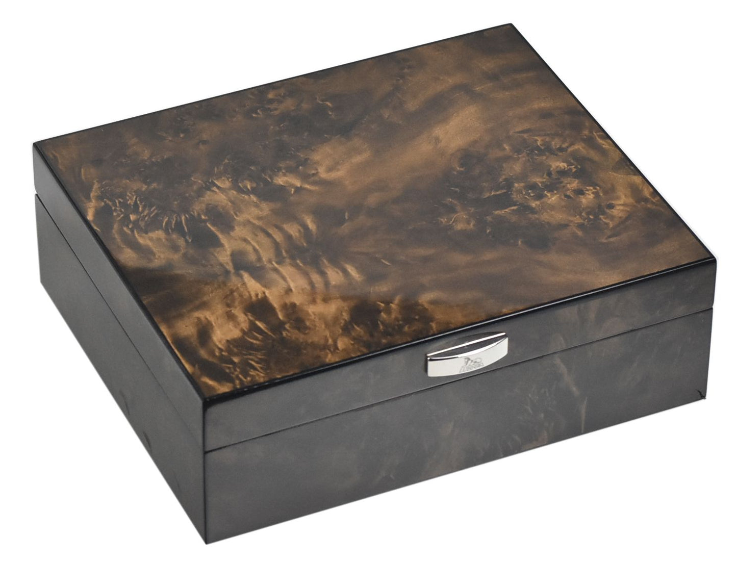 Humidor Lubinski Noyer (2) 40 sig. - vooraanzicht notenhout humidor Lubinski