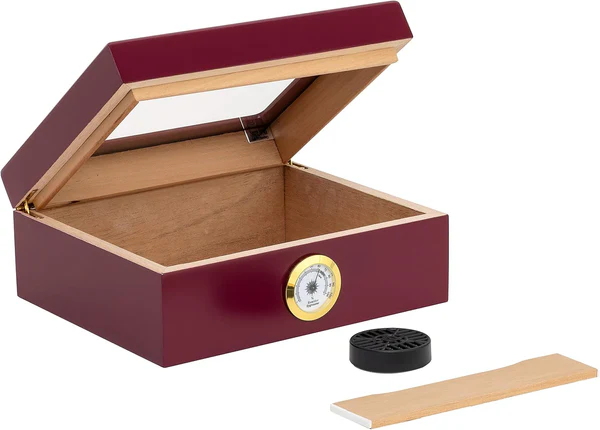 Humidor Supreme Capri High Gloss Red - detail afwerking en sluiting