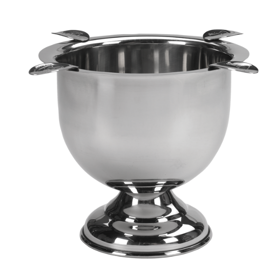Stinky Sigarenasbak Tall Stainless Steel - bovenaanzicht met vier sigaarleggers in geborsteld RVS