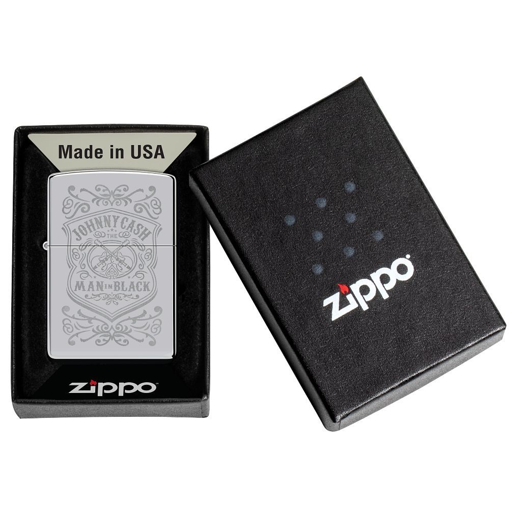 Zippo Aansteker Johnny Cash - detail