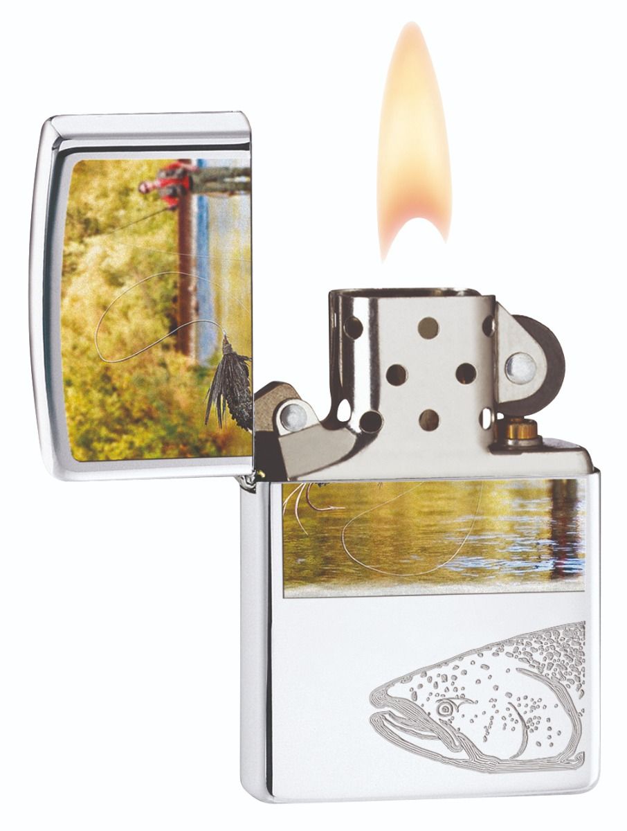 Zippo Aansteker Fisherman - achteraanzicht