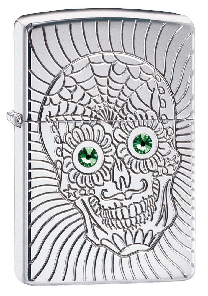 Zippo Aansteker 167 Sugar Skull Design - vooraanzicht