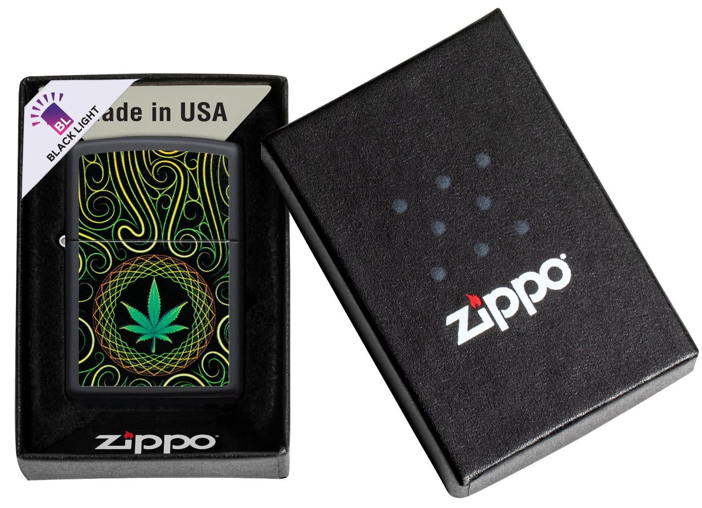 Zippo Aansteker 218 Cannabis Design 6149 - detail