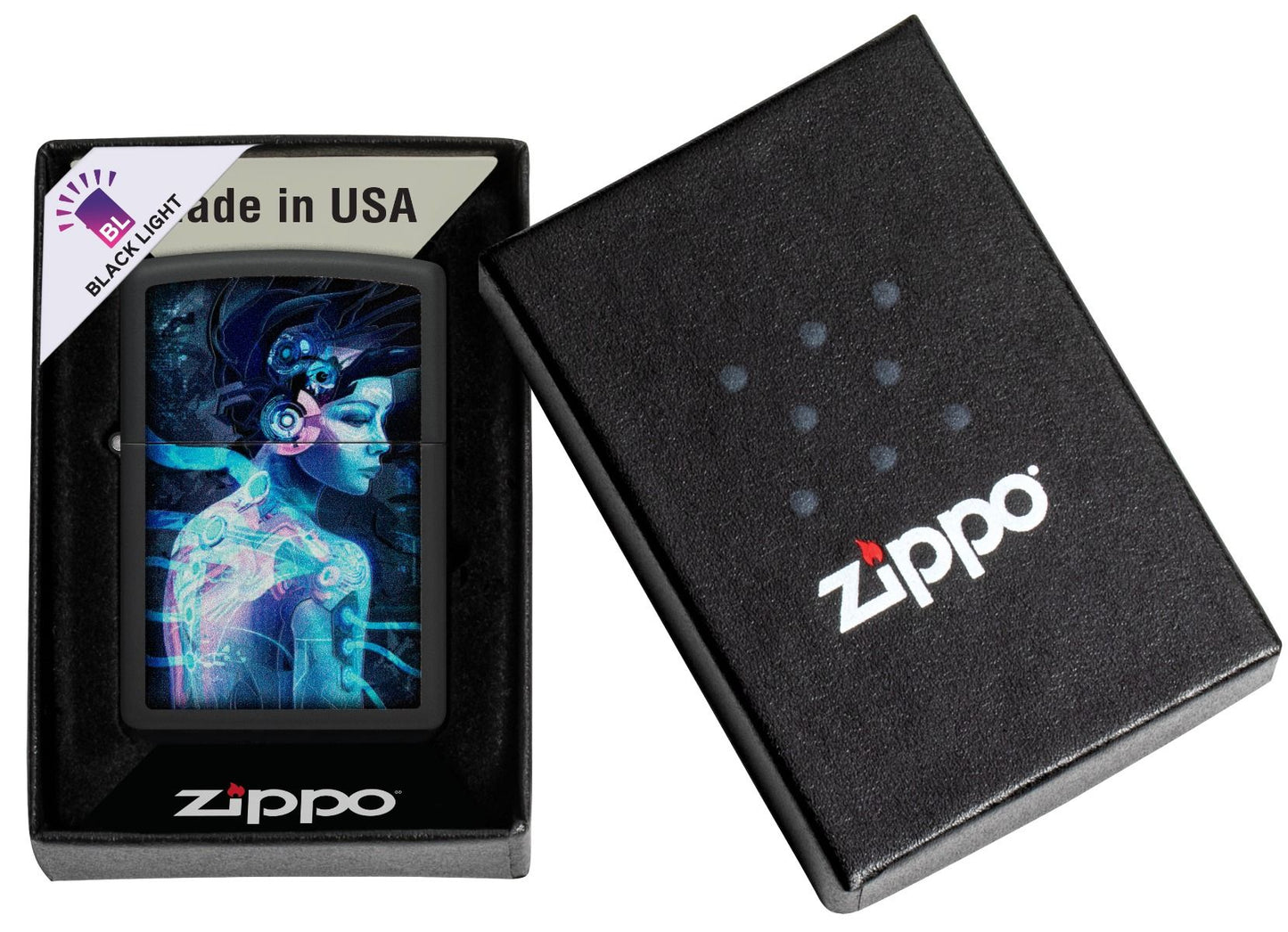 Zippo Aansteker 218 Cyber Woman design - detail 3