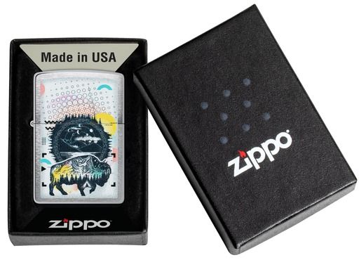 Zippo Aansteker 200 Bison Design CI - detail