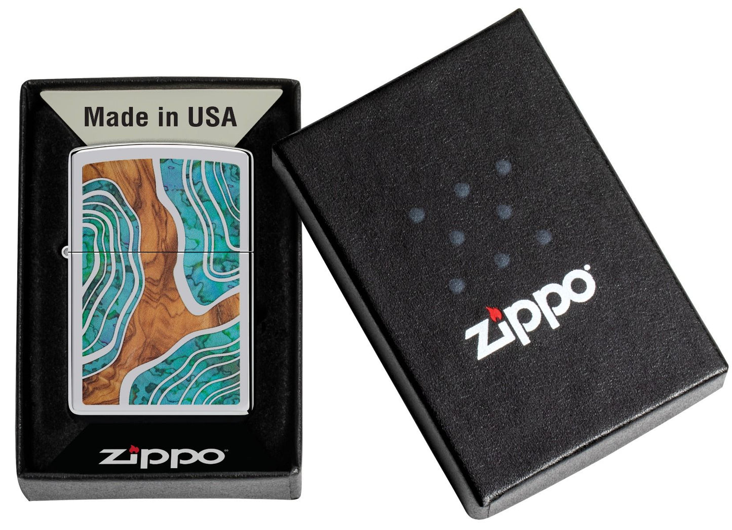 Zippo Aansteker 250 Wood and Shell Look Design - extra