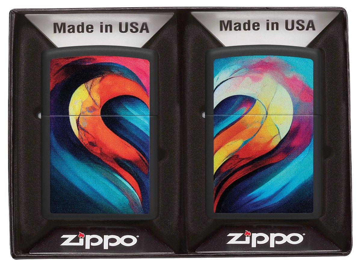 Zippo Aansteker 218 Heart Set Design - detail
