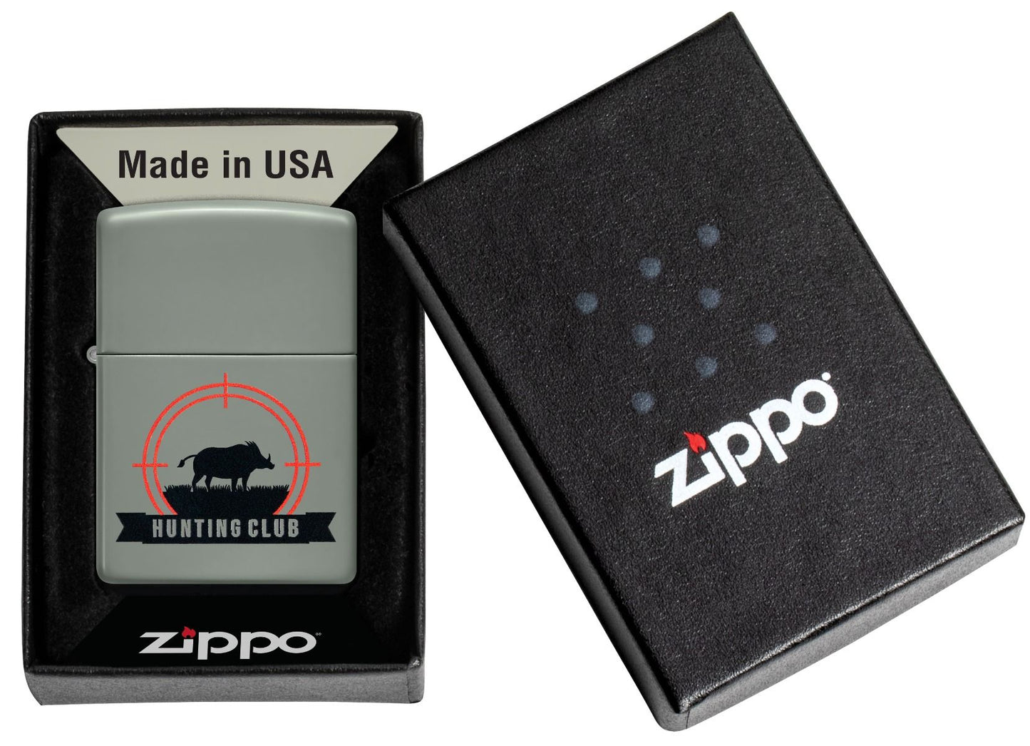 Zippo Aansteker 49843 Hunting Club Design - detail