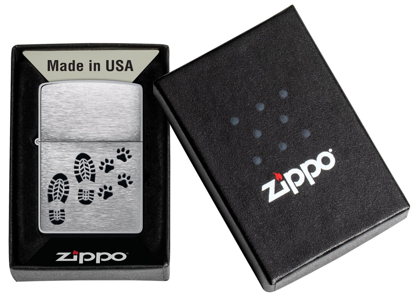 Zippo Aansteker 200 Footprints Design - detail