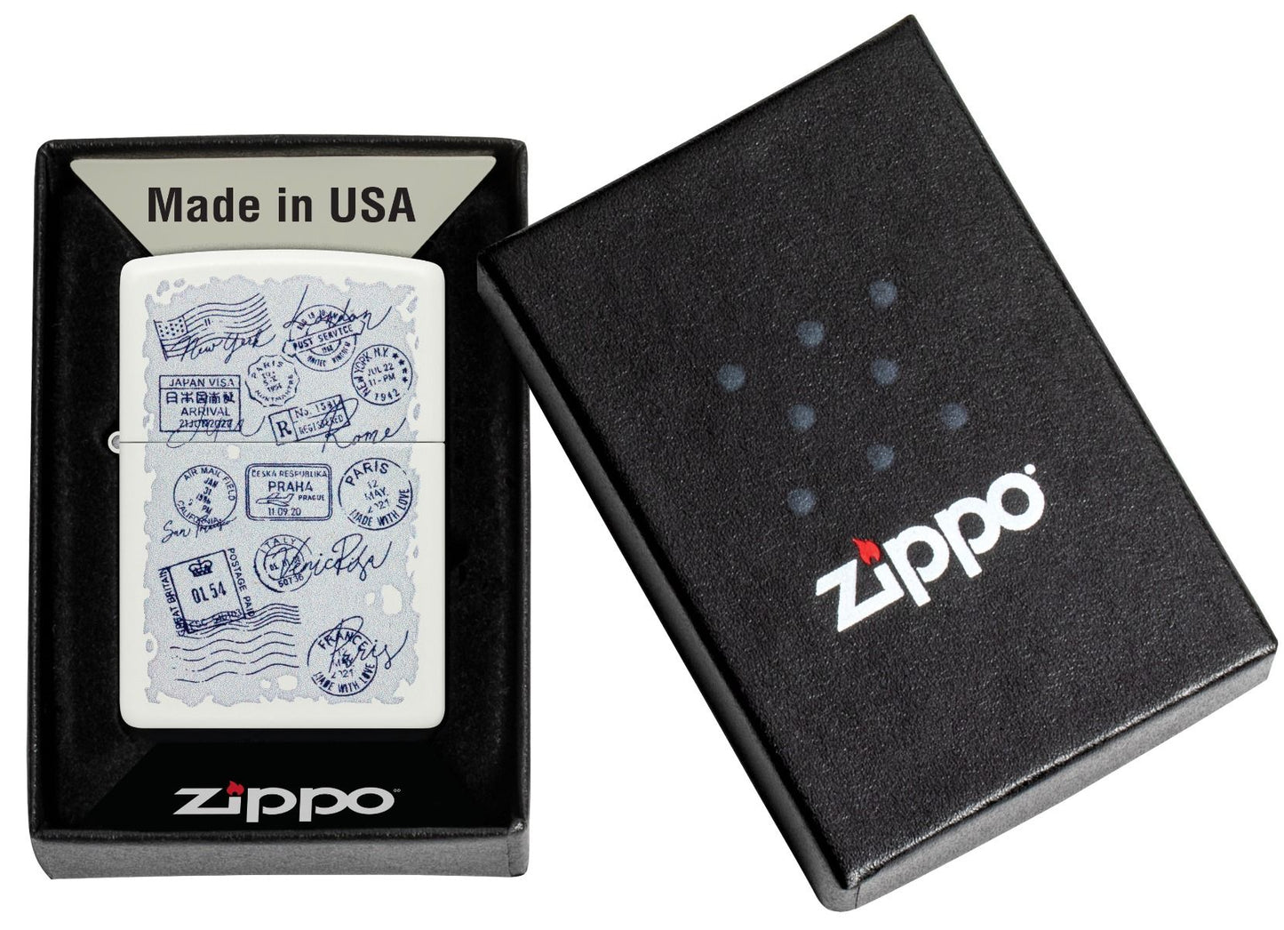 Zippo Aansteker 214 Stamps Design - detail