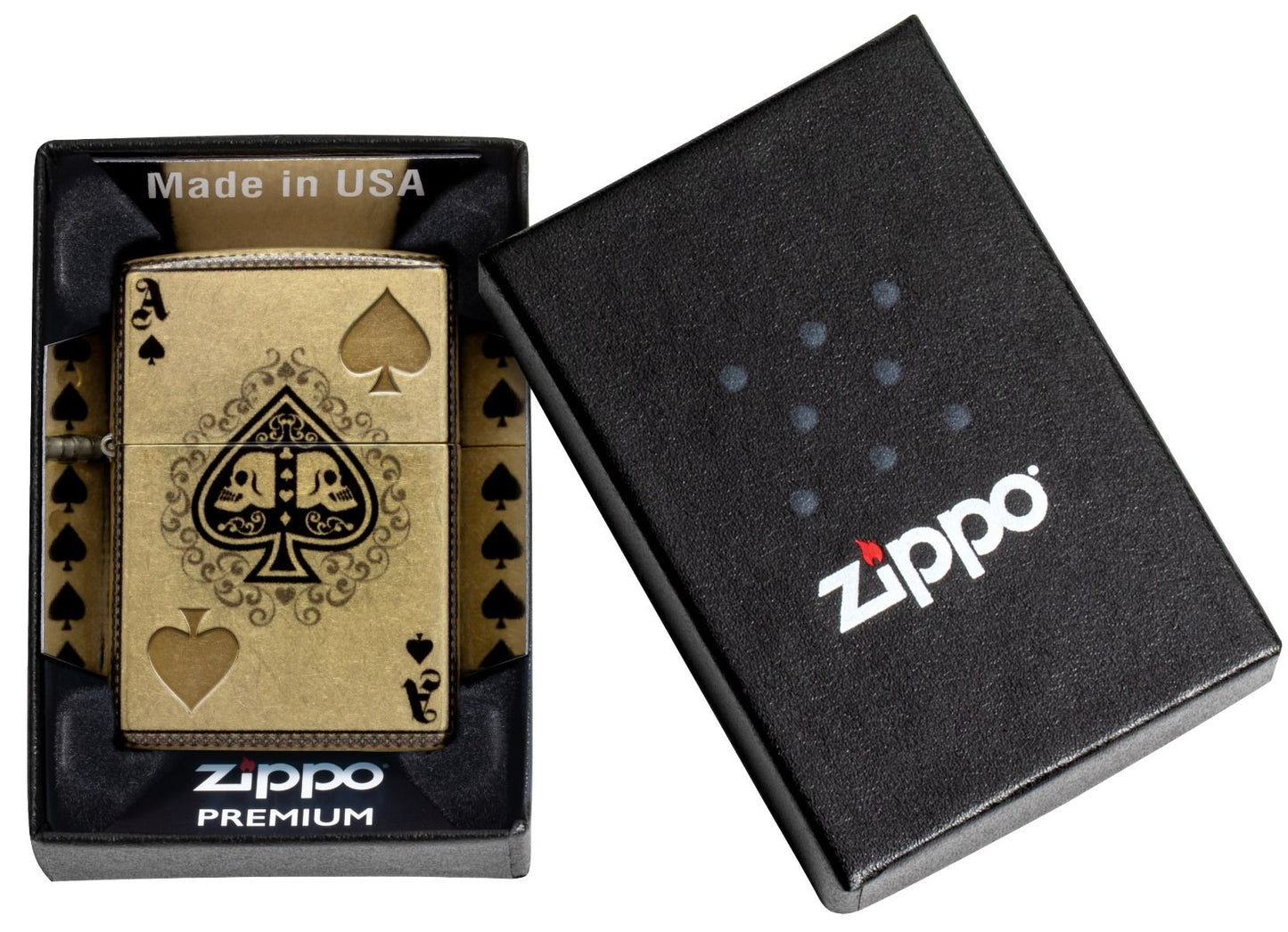 Zippo Aansteker 48458 Ace of Spades Design - detail