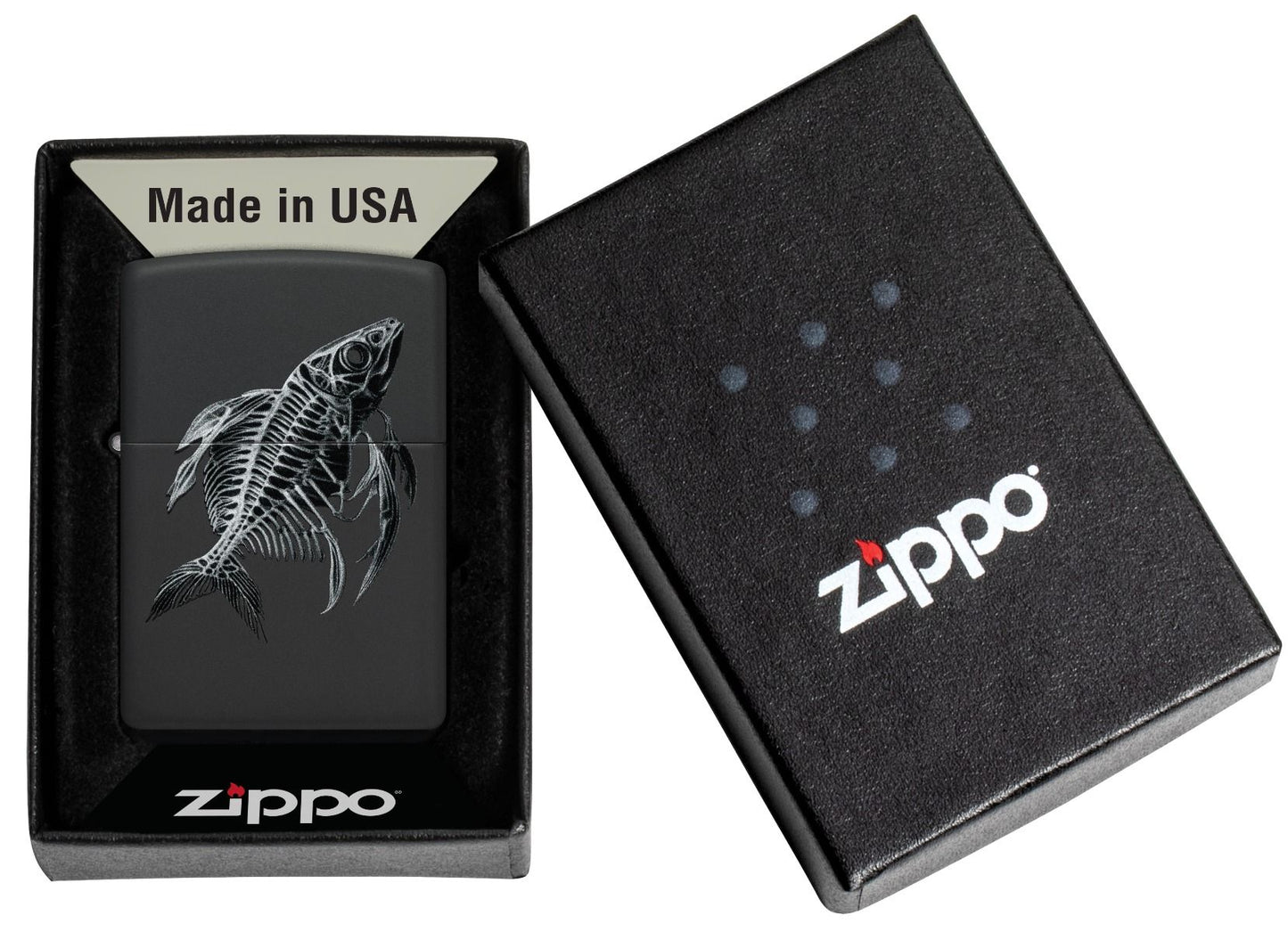 Zippo Aansteker 218 Fish Skeleton Design - detail