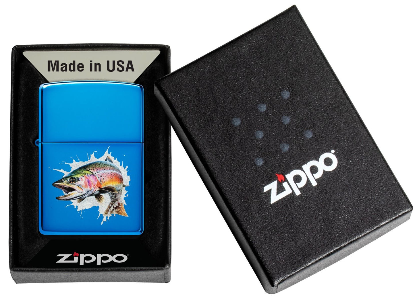 Zippo Aansteker 20446 Jumping Fish Design - detail