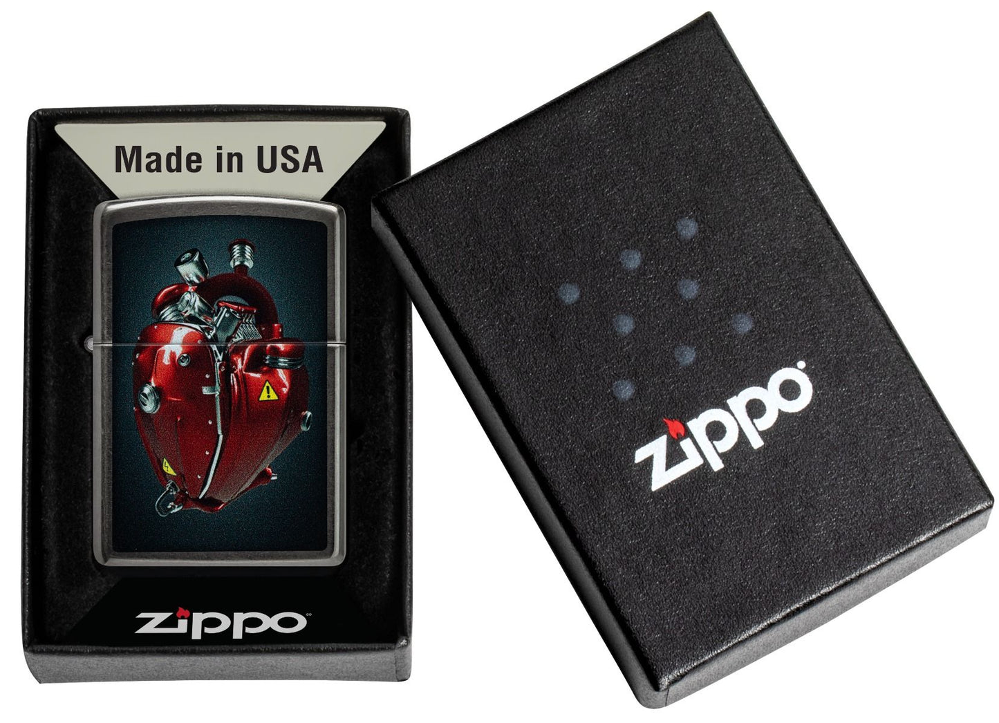 Zippo Aansteker 28378 Heart Engine Design - detail