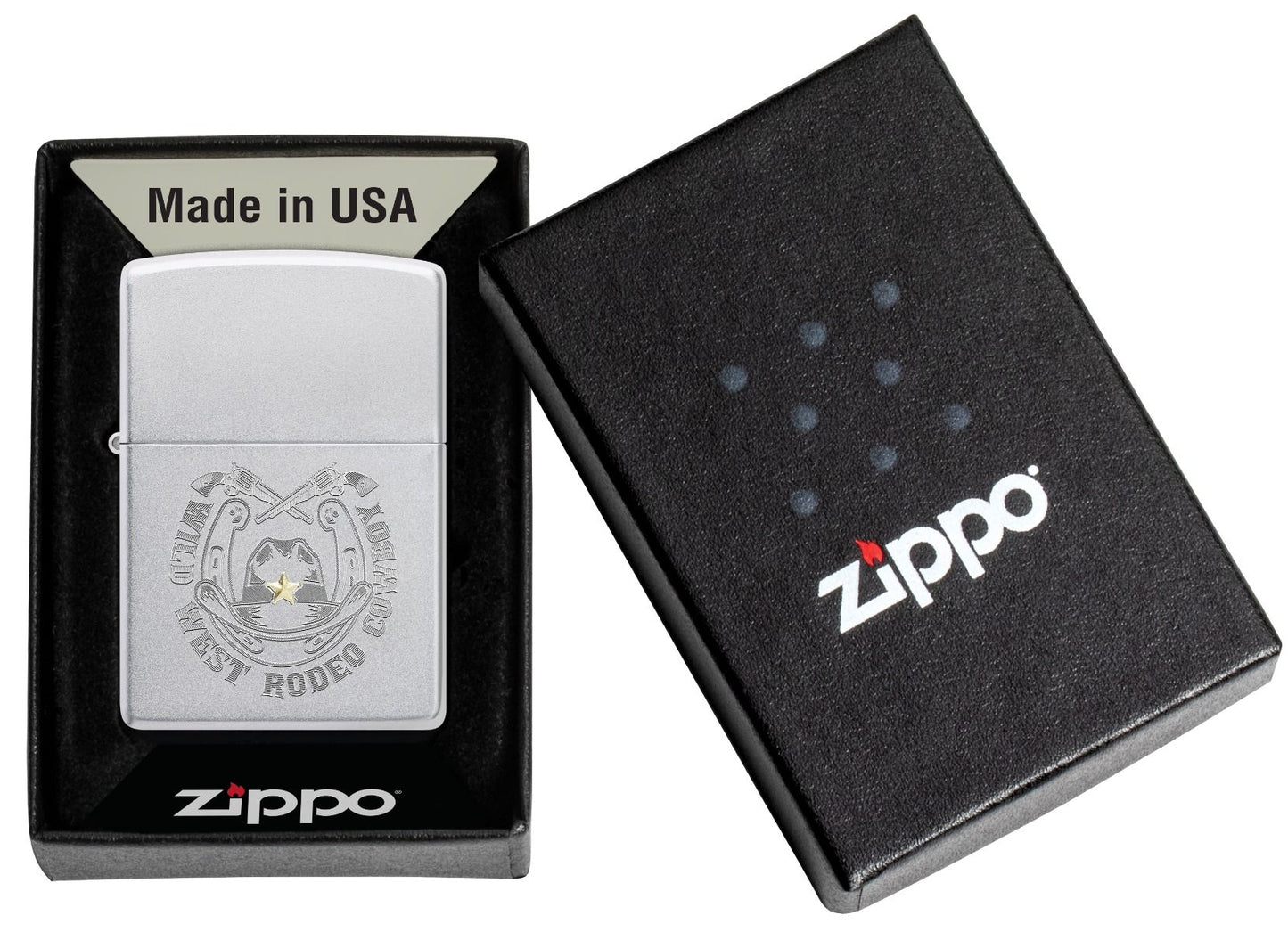 Zippo Aansteker 205 Wild West Cowboy Design - detail