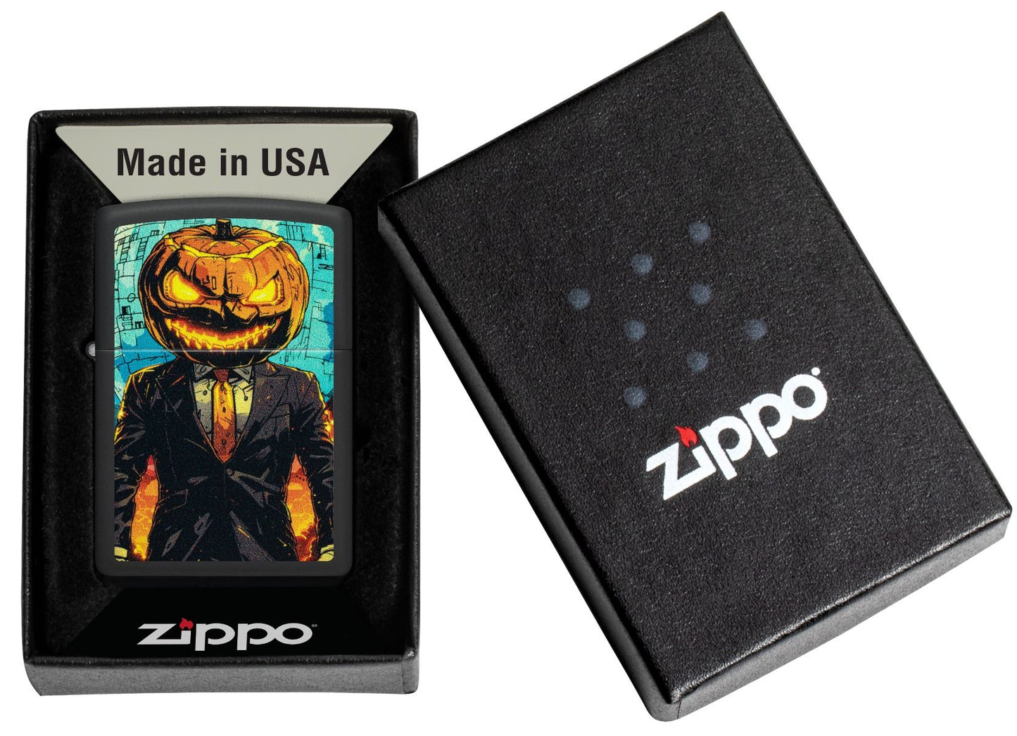 Zippo Aansteker 218 Mister Pumpkin Design - detail