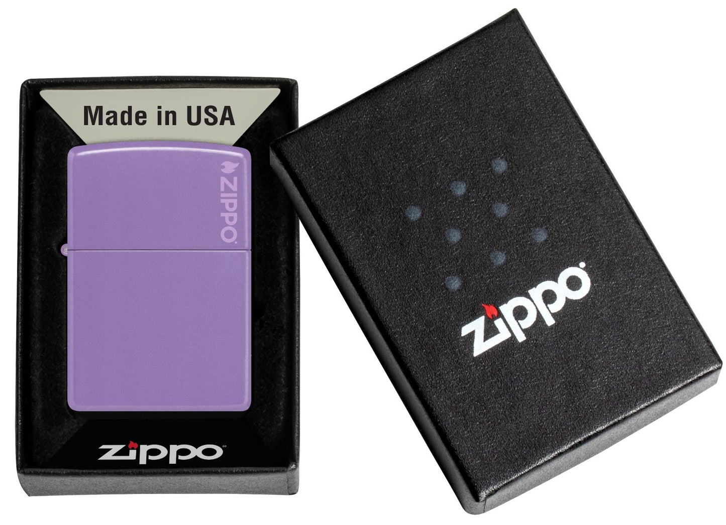 Zippo Aansteker 46681ZL Smokey Lavender with Zippo Logo - detail