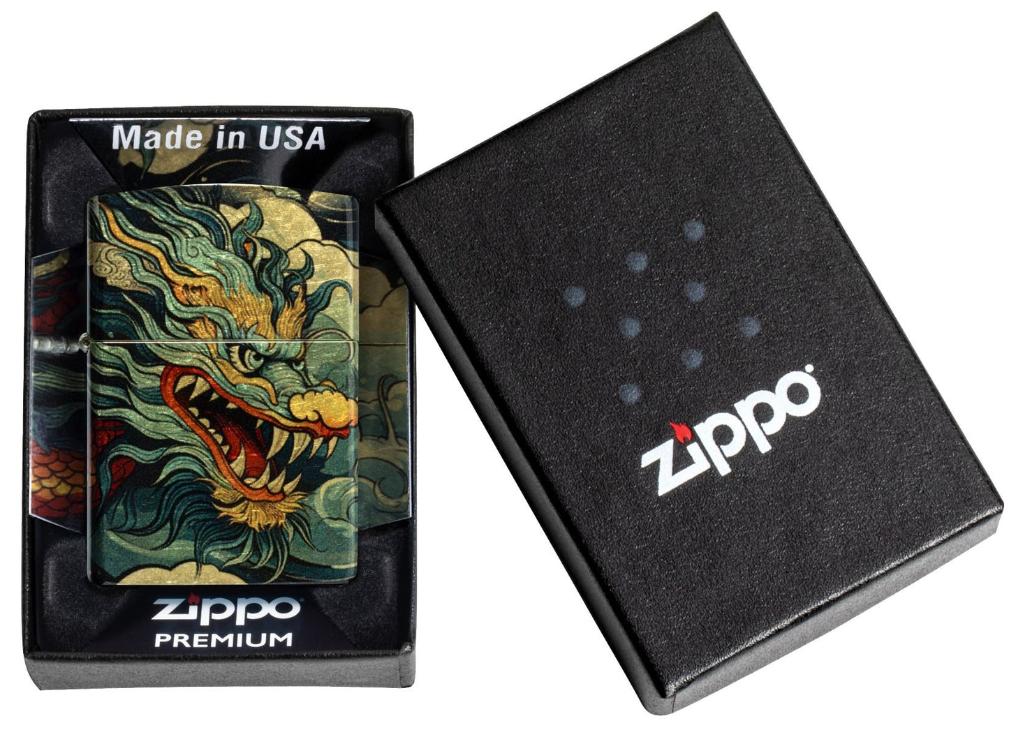 Zippo Aansteker 48458 Colourful Dragon Design - detail