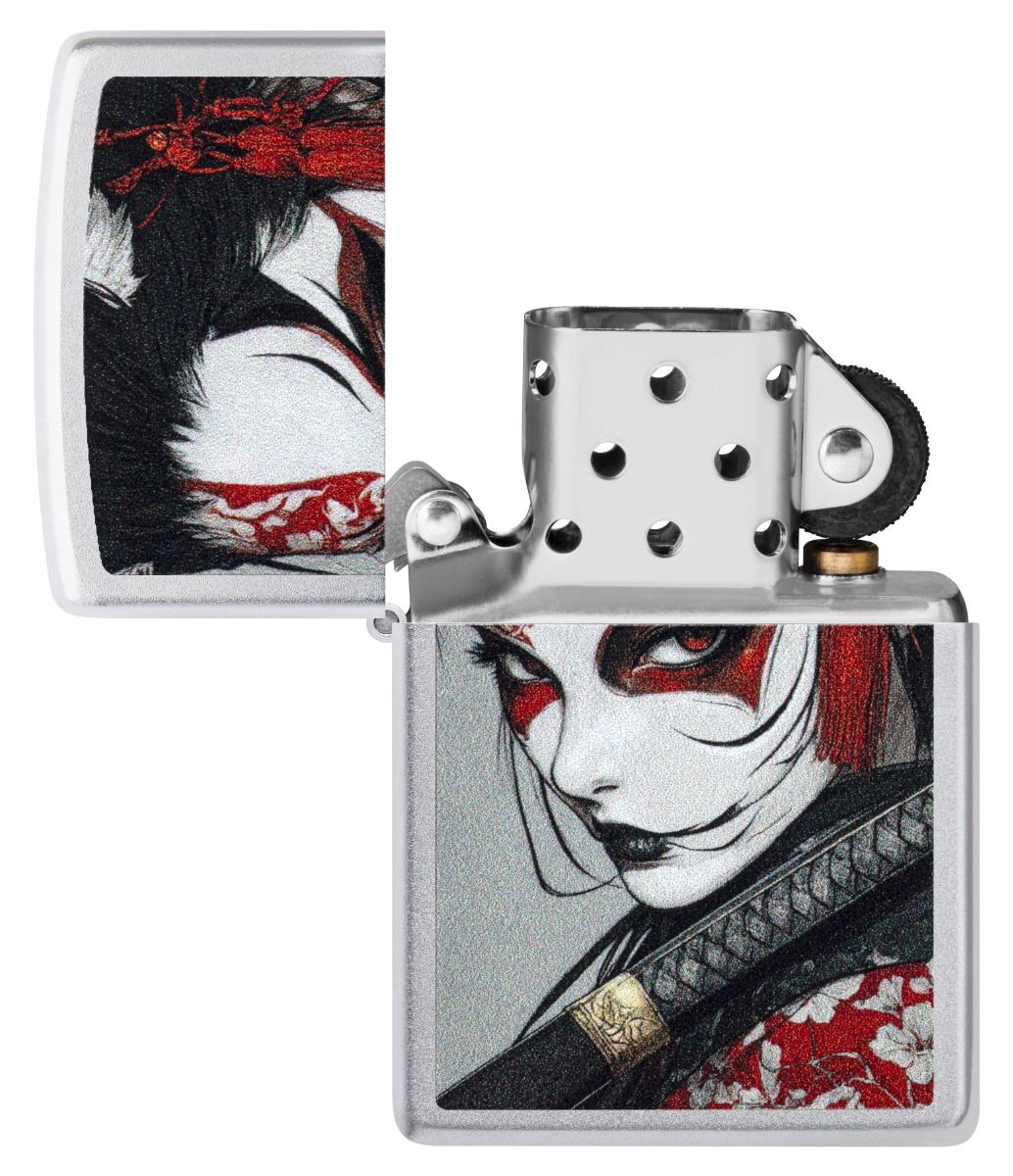 Zippo Aansteker - 205 Samurai Woman Design - detail 1