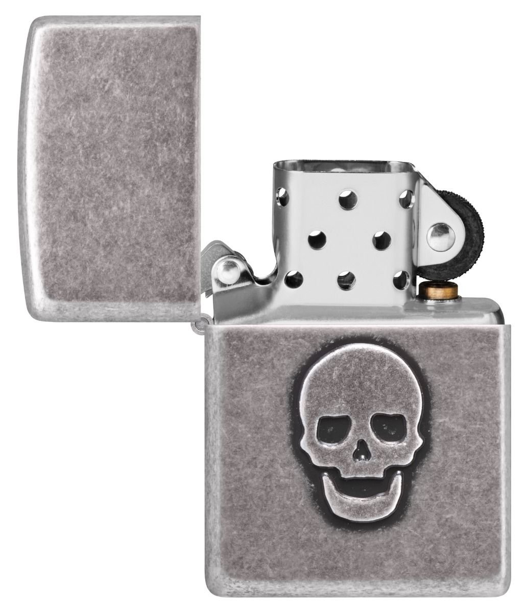 Zippo Aansteker - 121FB Stamped Skull Design - detail 1