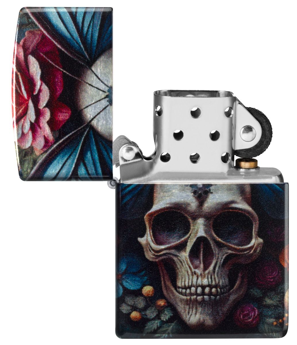 Zippo 48459 Floral Skull Design aansteker detail 3