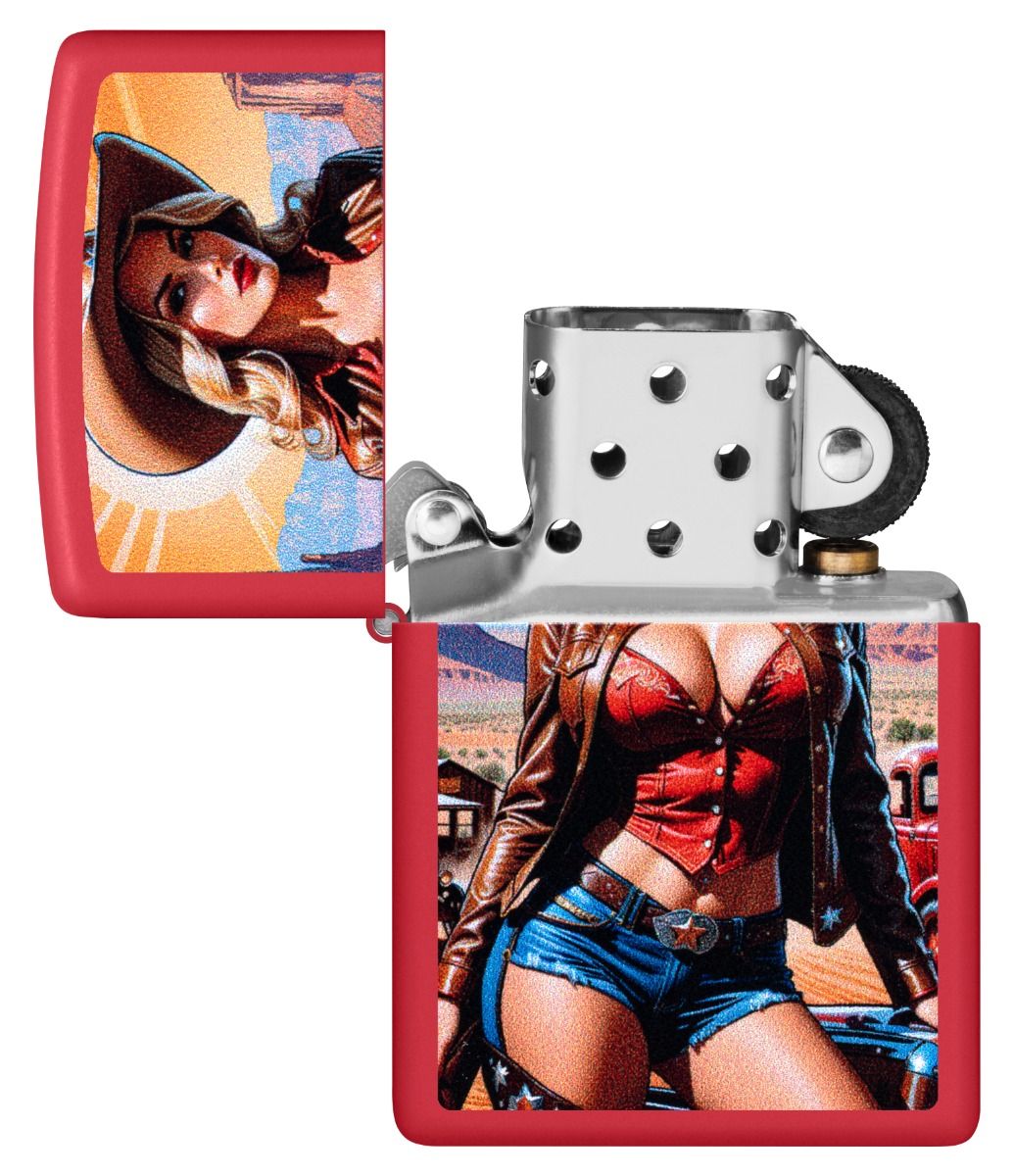 Zippo Aansteker - 233 Pinup Cowgirl Design - detail 1