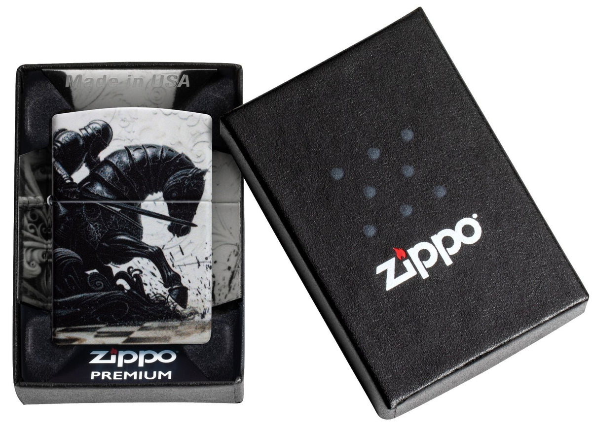 Zippo 49352 Black Knight Design aansteker detail 3
