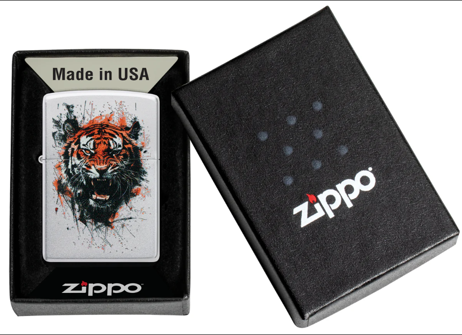 Zippo Aansteker - 205 Tiger Head Design - detail 1