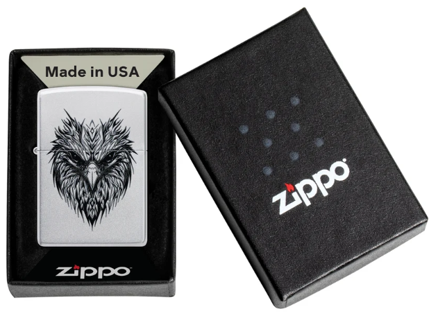 Zippo 205 Eagle Face Design aansteker - achterkant