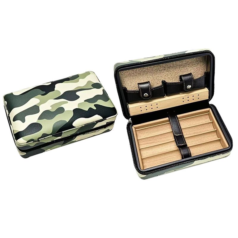 Travel Humidor Camouflage - vooraanzicht reishumidor met camouflage print