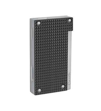 Caseti Lighter Flat Flame Chrome/Black - vooraanzicht