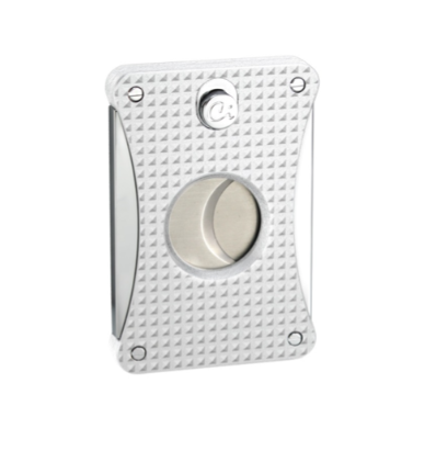 Caseti Cigar Cutter 2 Blades Chroom Pattern - vooraanzicht