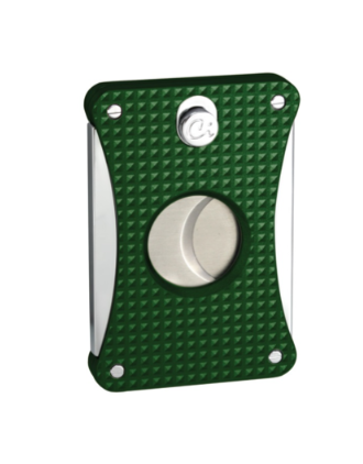 Caseti Cigar Cutter 2 Blades Chroom/Green Pattern - vooraanzicht