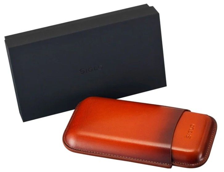 Siglo - Patina Cigar Case - Orange - detailaanzicht
