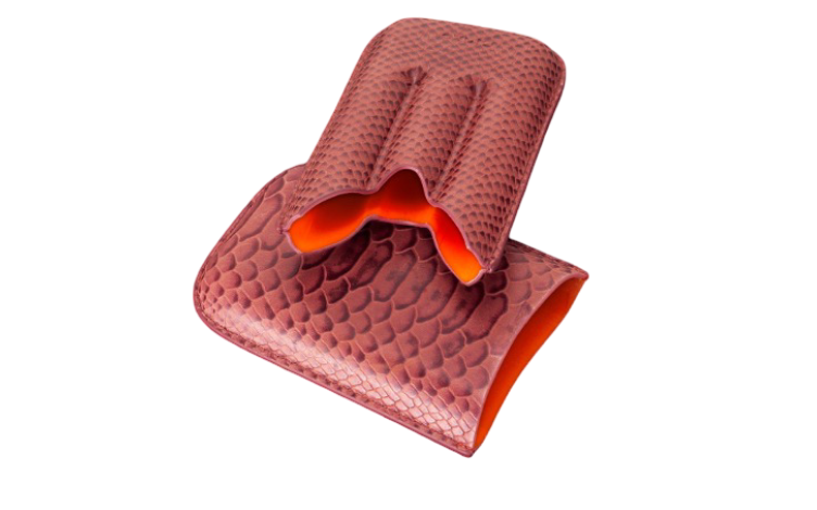Siglo - Snake Leather Case - Red - detail leer