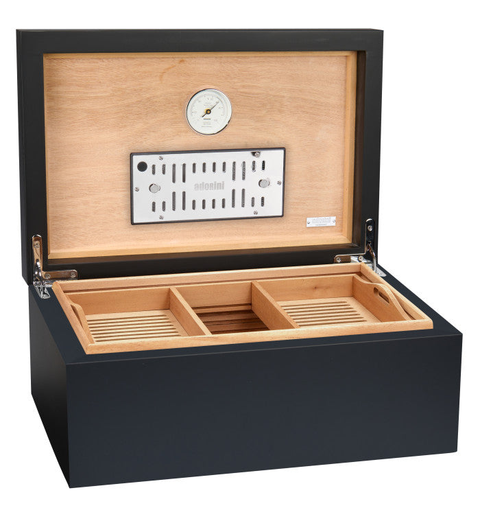 Adorini Torino Humidor Grande Deluxe - open deksel bovenaanzicht