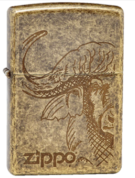 Zippo Aansteker - 201FB BIG FIVE BUFFALO HEAD - vooraanzicht