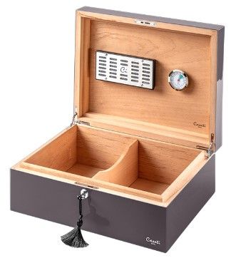 Humidor Caseti Paris Dark Grey Lockable - geopend
