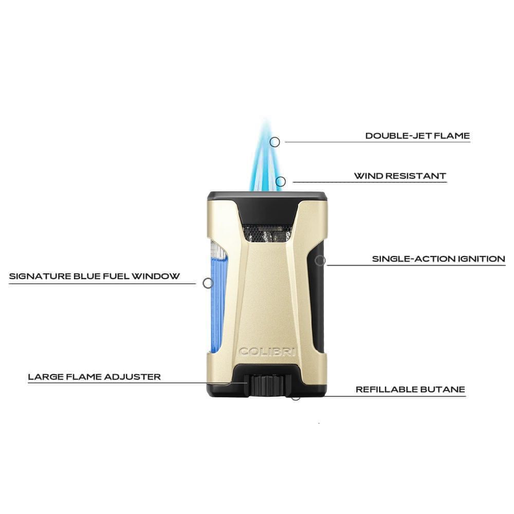 Colibri Double JetFlame Rebel Gold - detail
