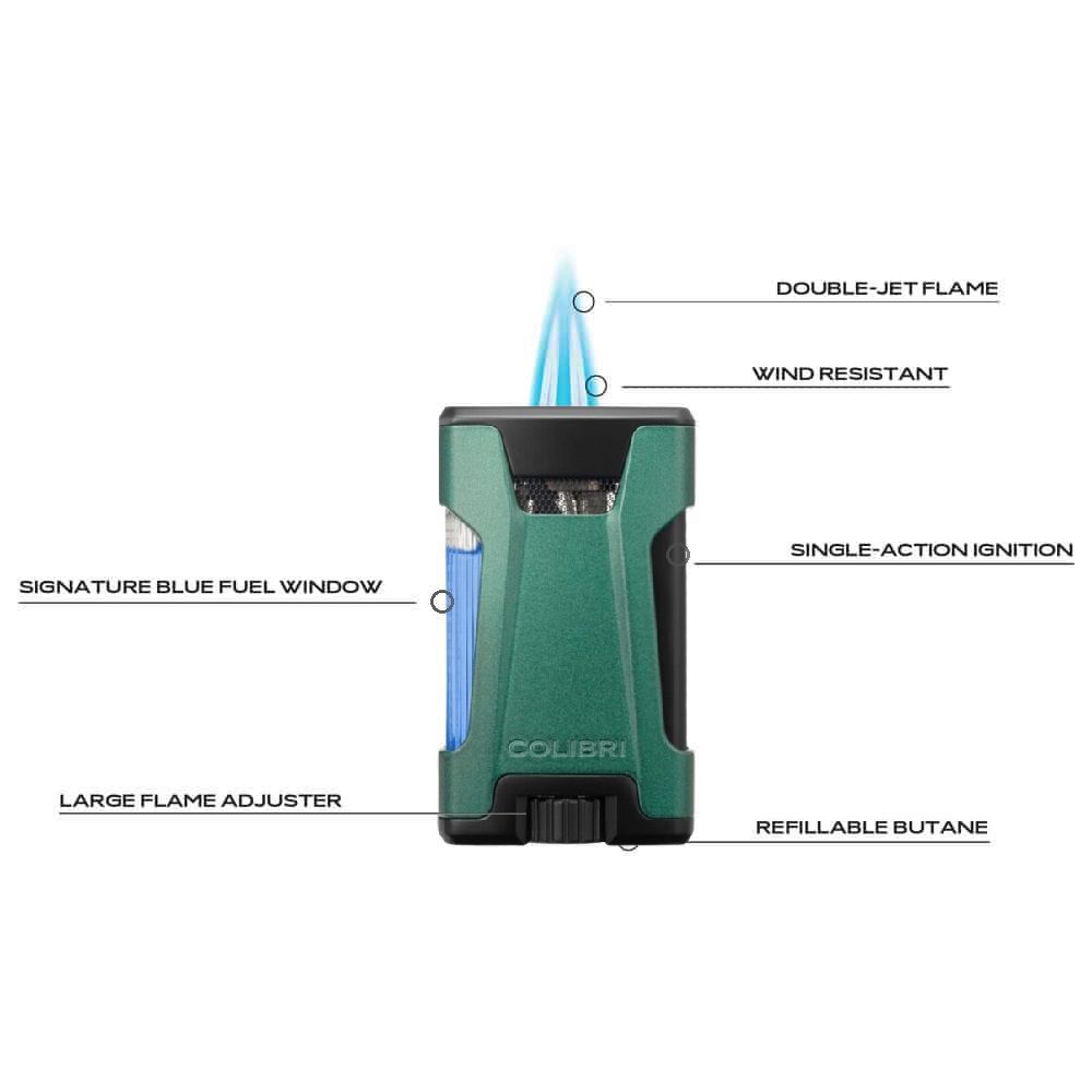 Colibri Double JetFlame Rebel Green - detail