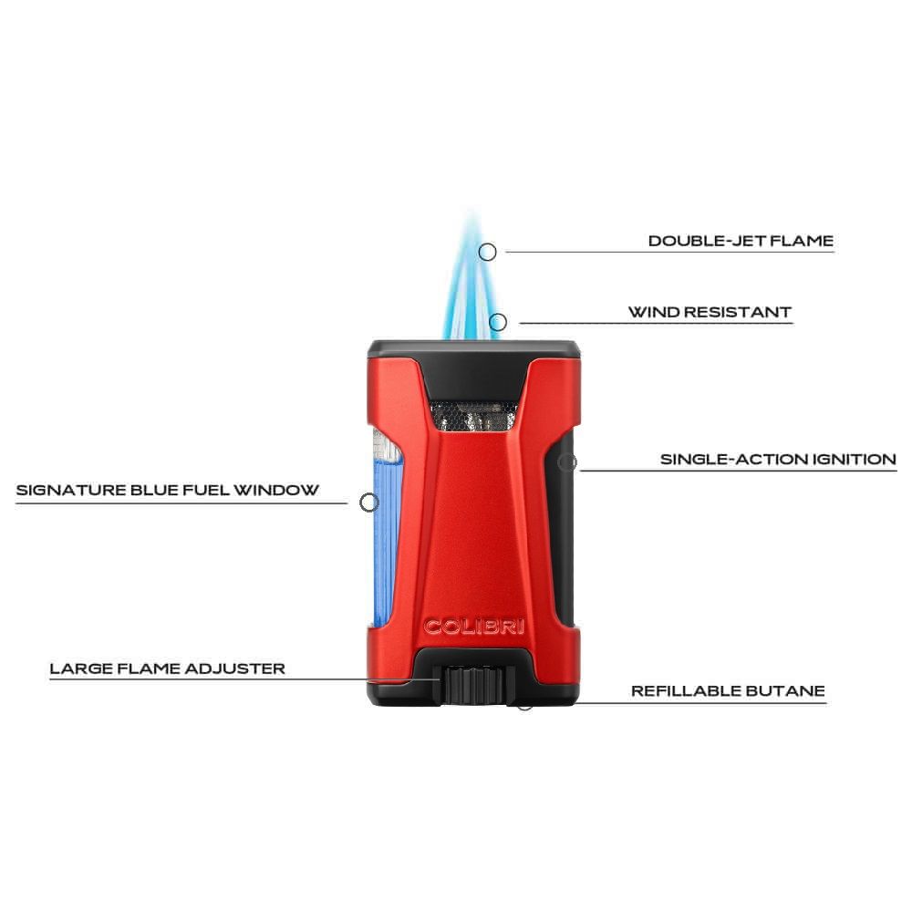 Colibri Double JetFlame Rebel Red - detail