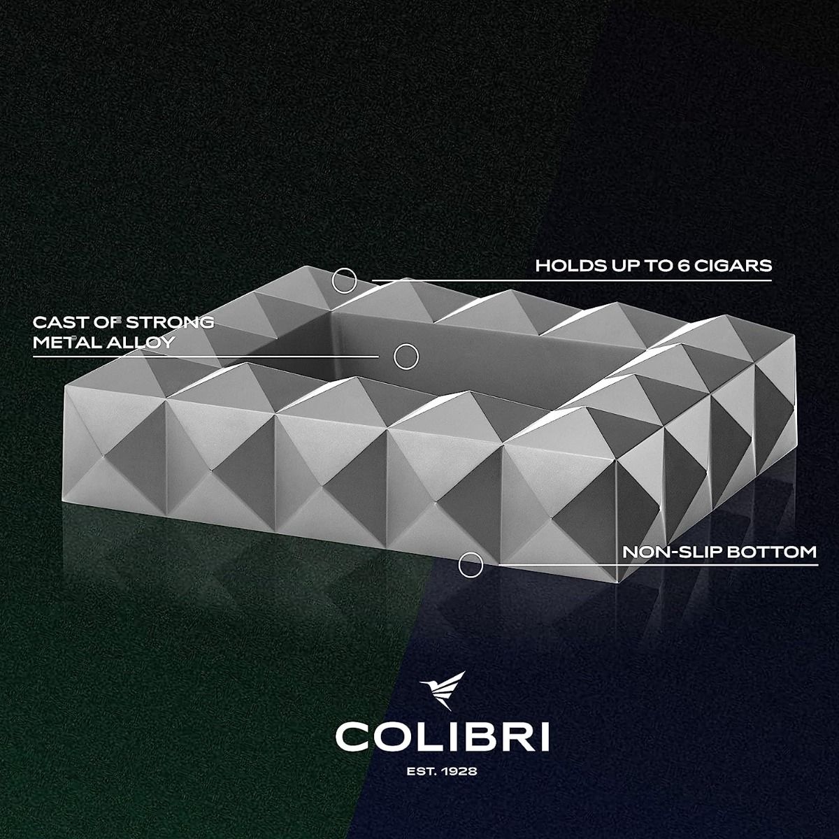 Colibri Ashtray Quasar Matte Silver - detail