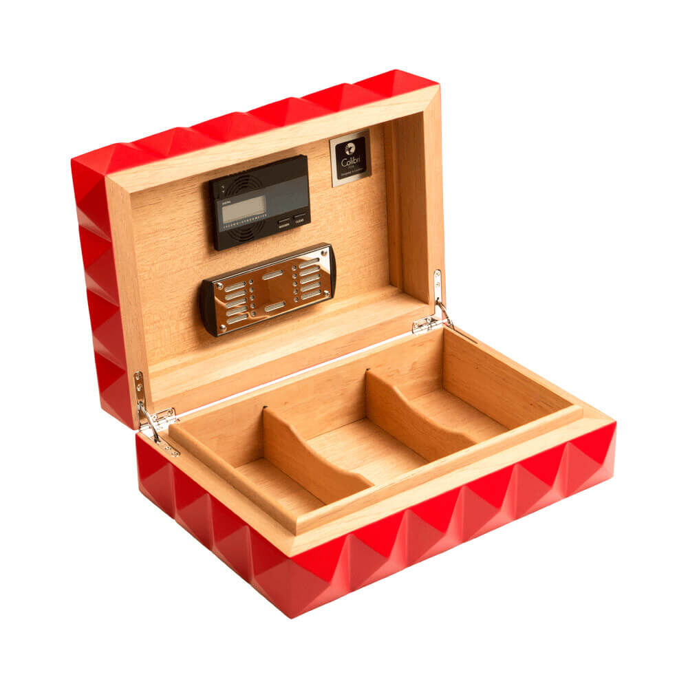 Colibri Humidor Quasar Red - geopend