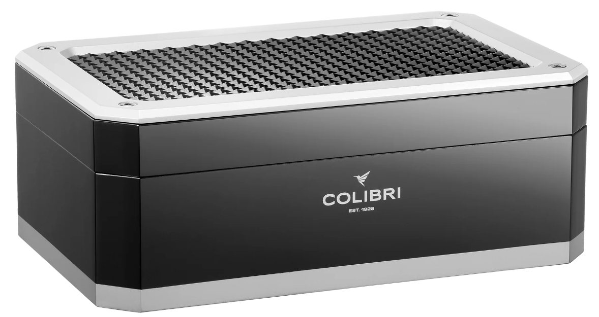 Colibri Humidor Rally Black - vooraanzicht