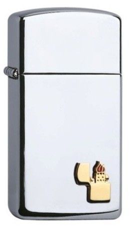 Zippo Aansteker Slim Emblem Zippo - vooraanzicht