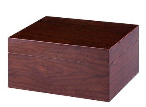 Angelo Humidor real wood Veneer Common Walnut - vooraanzicht productfoto notelaar fineer
