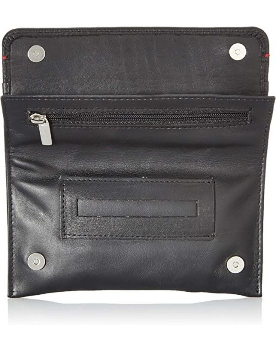 Zippo Black Nappa Bi-fold Tobacco pounch - achteraanzicht